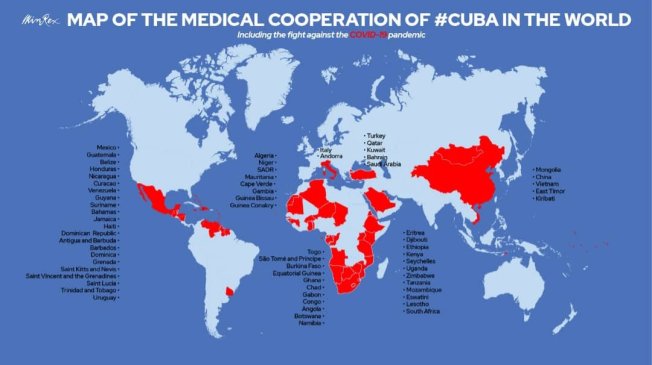 mapa brigadas medicas cubanas